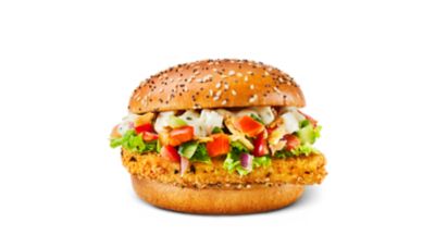 Veggie Homestyle Crispy Chicken Greek >> Een Veggie Homestyle met Griekse salsa, witte kaas en een kruidige citroen yoghurtsaus ☆ McDonald's